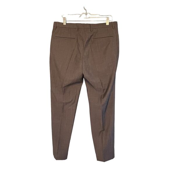 BOSS Hugo Boss Giro 100% Virgin Wool Slim Fit Dress Pants Gray Knit Flat Front 3 - Picture 4 of 13